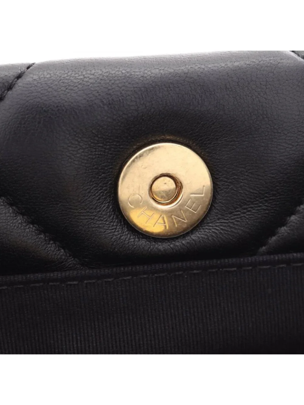 Chanel Tote Quilted Small Shopping Black Lambskin